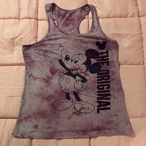 Source Unknown Tie-Dye Tank Top with Mickey Mouse Graphic